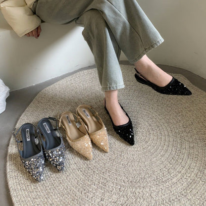 OrthoCare Silver Sequined Pumps - Unique French Style