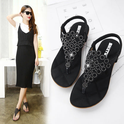 Betsabe | Women’s Orthopedic Rhinestone T-Strap Comfort Sandals