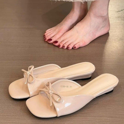 Clovelle | Women’s Orthopedic Bow Transparent Flat Slide Sandals
