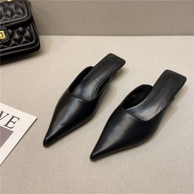 Queniva | Women’s Orthopedic Pointed Toe Mule Heels