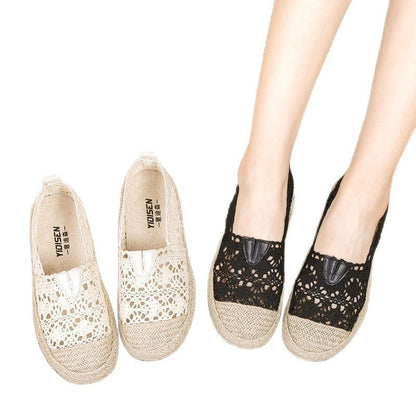 OrthoCare Lace Crochet Espadrille Slip-On Flats