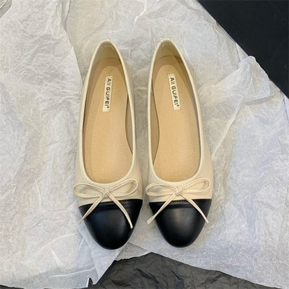 OrthoCare Classic Two-Tone Ballet Flats – Lightweight Slip-On Comfort Shoes