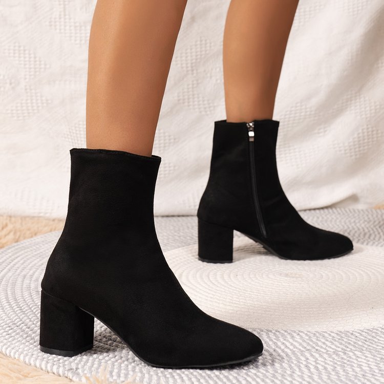 OrthoCare Suede Stretch Boots - Pointed Toe Comfort