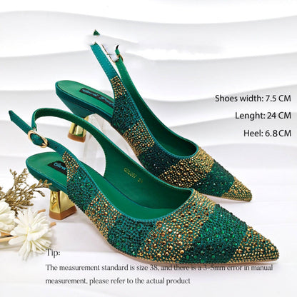 Faloura | Women’s Orthopedic Rhinestone Slingback Kitten Heels