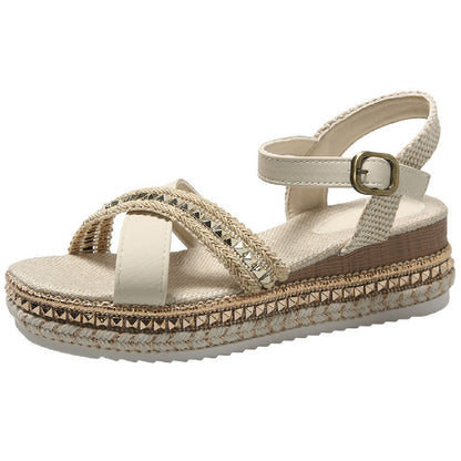 Ulani | Women’s Orthopedic Rhinestone Platform Espadrille Sandals