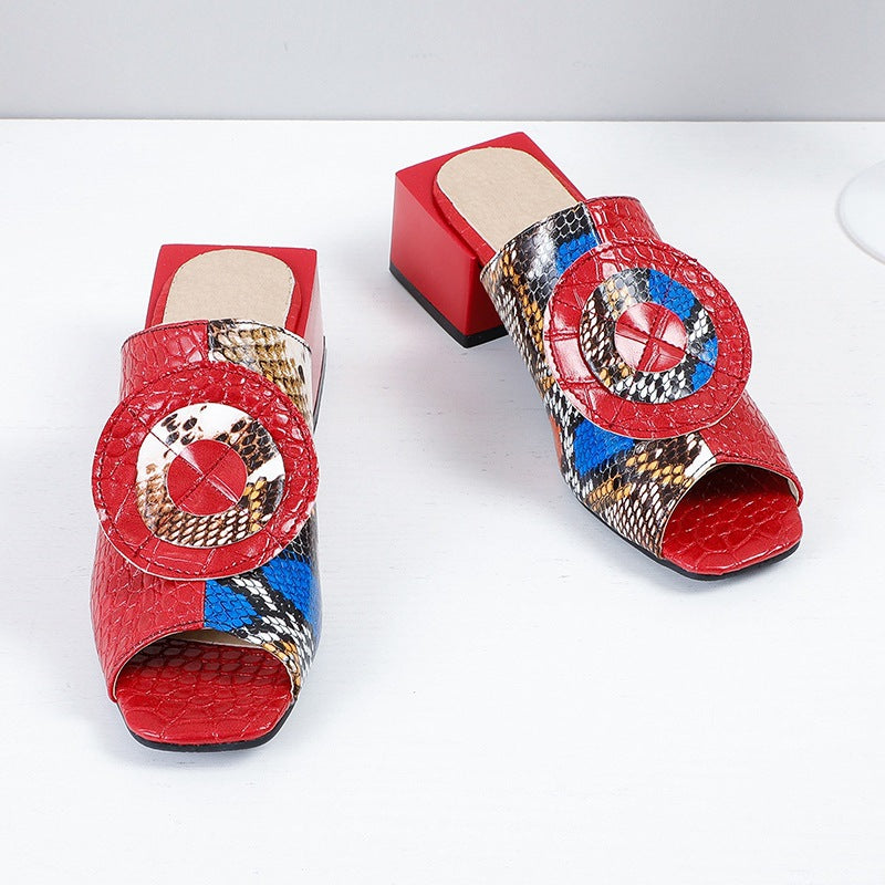 Aelin | Women’s Orthopedic Embellished Block Heel Mule Sandals