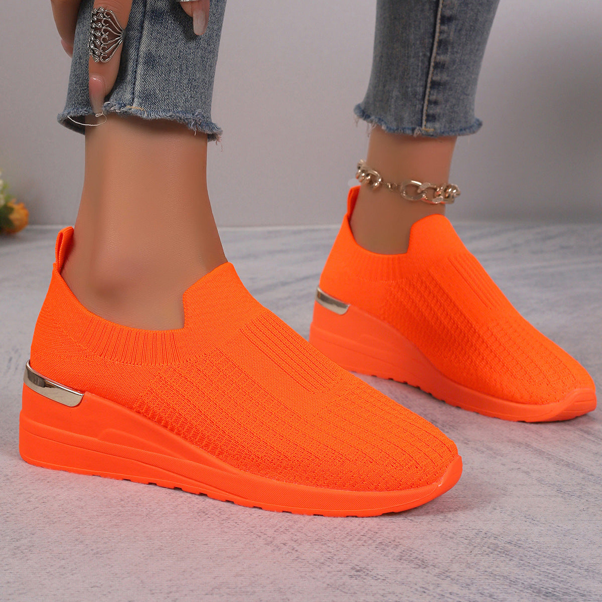 OrthoCare Unique And Comfortable Casual Shoes In Flyknit Mesh