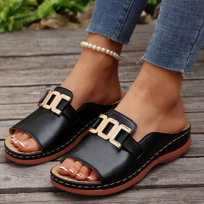 OrthoCare Wedge Sandals - Peep Toe Platform Comfort