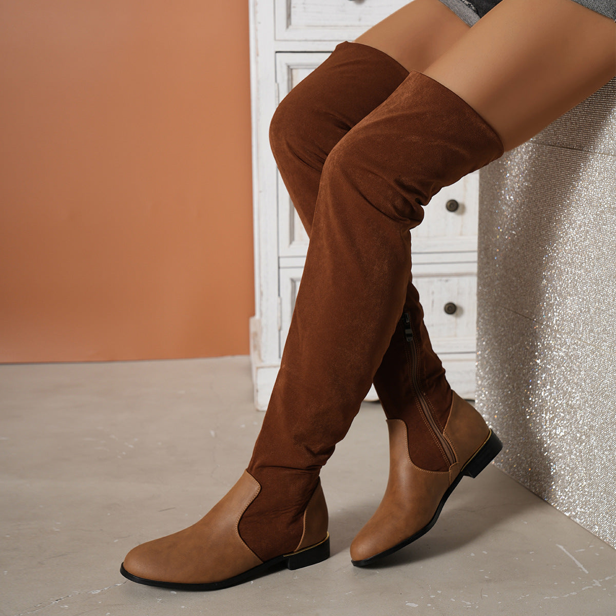 OrthoCare Over-the-Knee Suede Boots - Low Heel