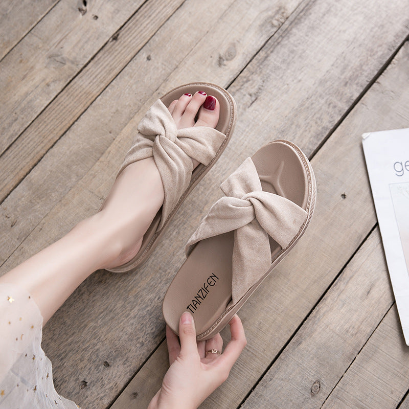 Quinette | Women’s Orthopedic Bow Knot Comfort Slide Sandals