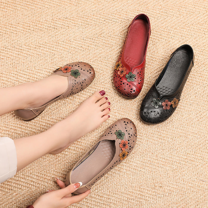 OrthoCare Floral Cutout Slip-On Comfort Flats