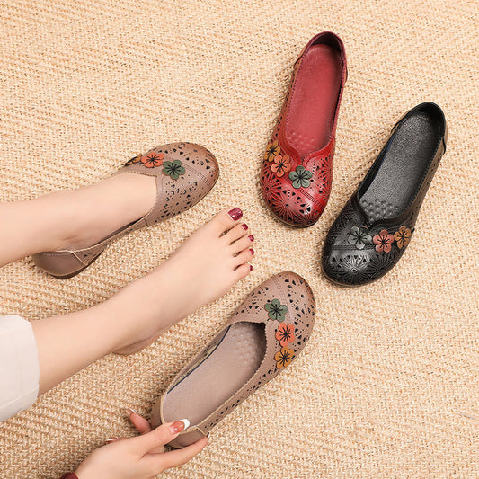 OrthoCare Floral Cutout Slip-On Comfort Flats