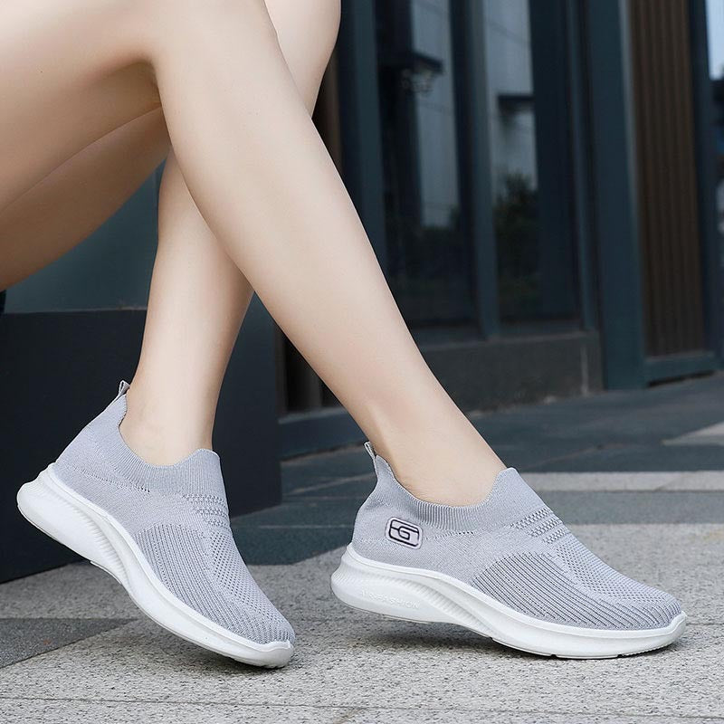 OrthoCare Women’s Knit Slip-On Sneakers – Lightweight Breathable Comfort Shoes