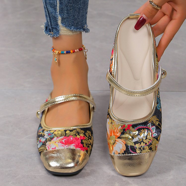 Petal | Women’s Orthopedic Floral Mary Jane Comfort Flats