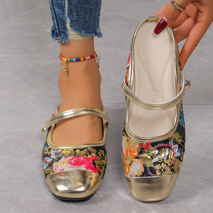 Petal | Women’s Orthopedic Floral Mary Jane Comfort Flats