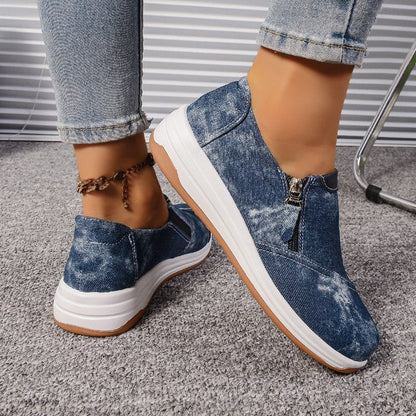 OrthoCare Denim Slip-On Sneakers – Lightweight Casual Walking Shoes