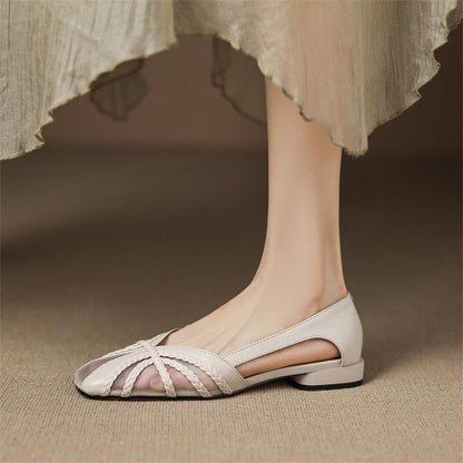 OrthoCare Pointed Toe Woven Slingback Flat Sandals