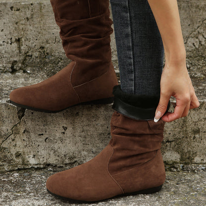 OrthoCare Suede Mid-Calf Boots - Winter Warmth