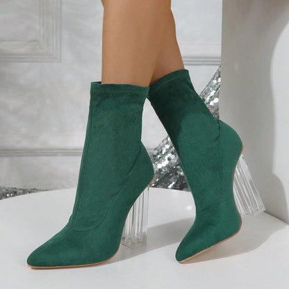 Mirabelle | CrystalLift Orthopedic Clear-Heel Ankle Boots