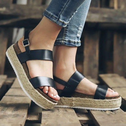 Belisama | Women’s Orthopedic Double Strap Espadrille Platform Sandals