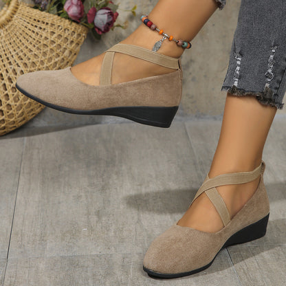 OrthoCare Cross Strap Comfort Flats – Stylish Support Everyday Shoes