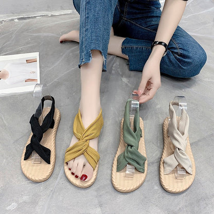 Basma | Women’s Orthopedic Knotted Cross Strap Espadrille Sandals