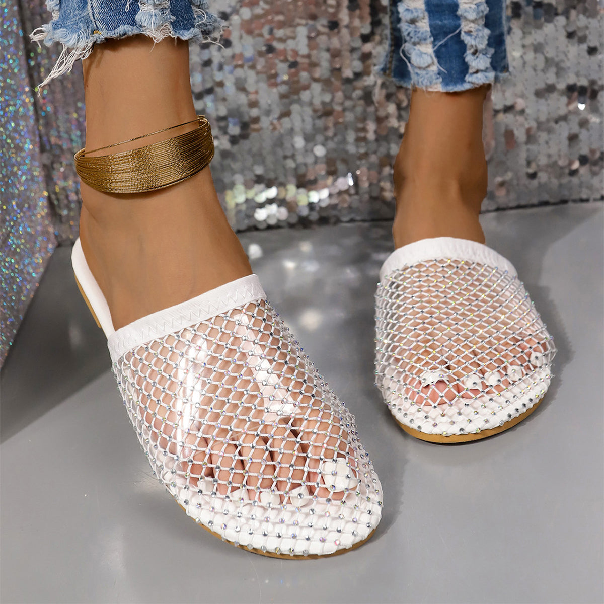 OrthoCare Rhinestone Comfort Slide Sandals
