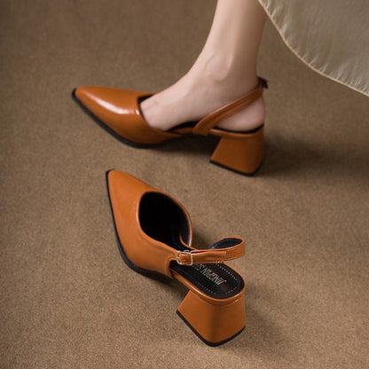 Paolina | Women’s Orthopedic Pointed Toe Slingback Block Heel Pumps