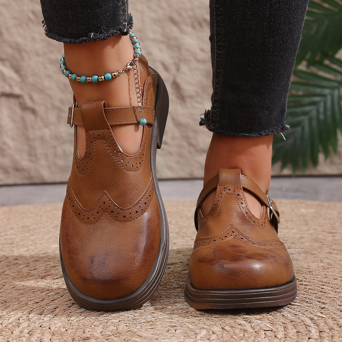 OrthoCare Classic Mary Jane Loafers – Vintage Buckle Comfort Shoes