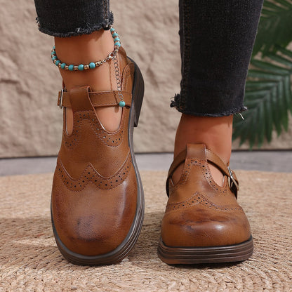OrthoCare Classic Mary Jane Loafers – Vintage Buckle Comfort Shoes