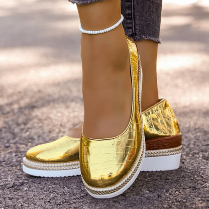 Ferelith | Women’s Orthopedic Metallic Slip-On Comfort Flats