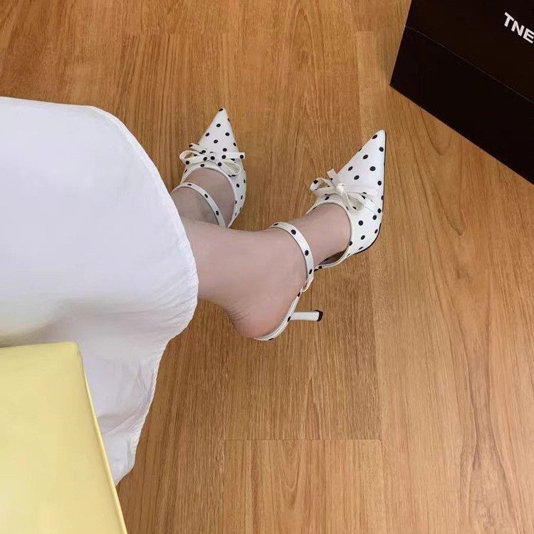 Olivelle | Women’s Orthopedic Polka Dot Pointed Toe Slingback Flats