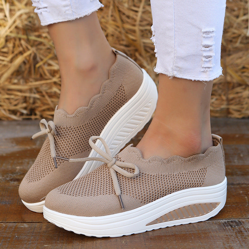 Qabalah | Orthopedic Knit Platform Slip-On Sneakers