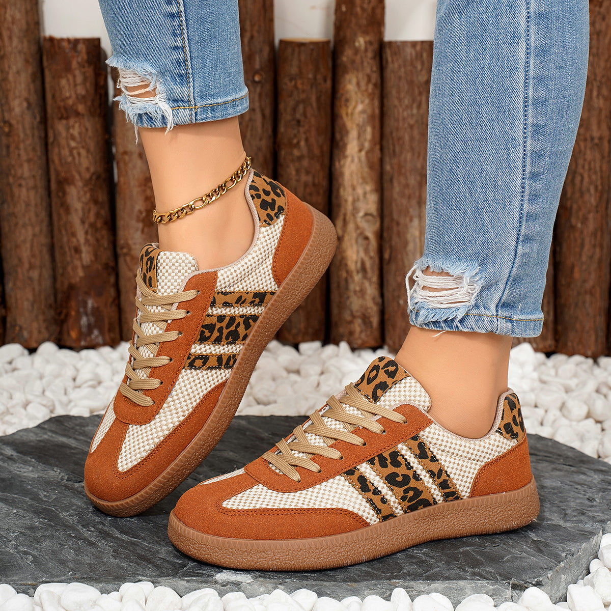 OrthoCare Colorful Retro Lace-Up Ballet Flats - Unique And Trendy