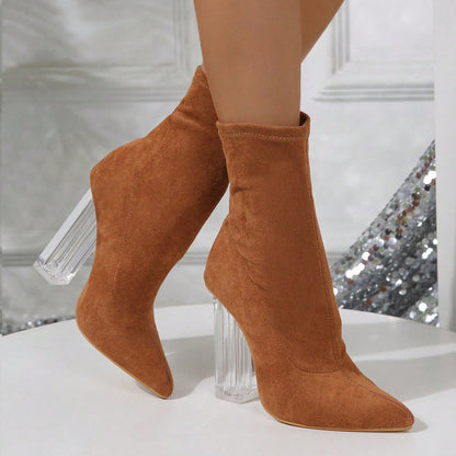 Mirabelle | CrystalLift Orthopedic Clear-Heel Ankle Boots