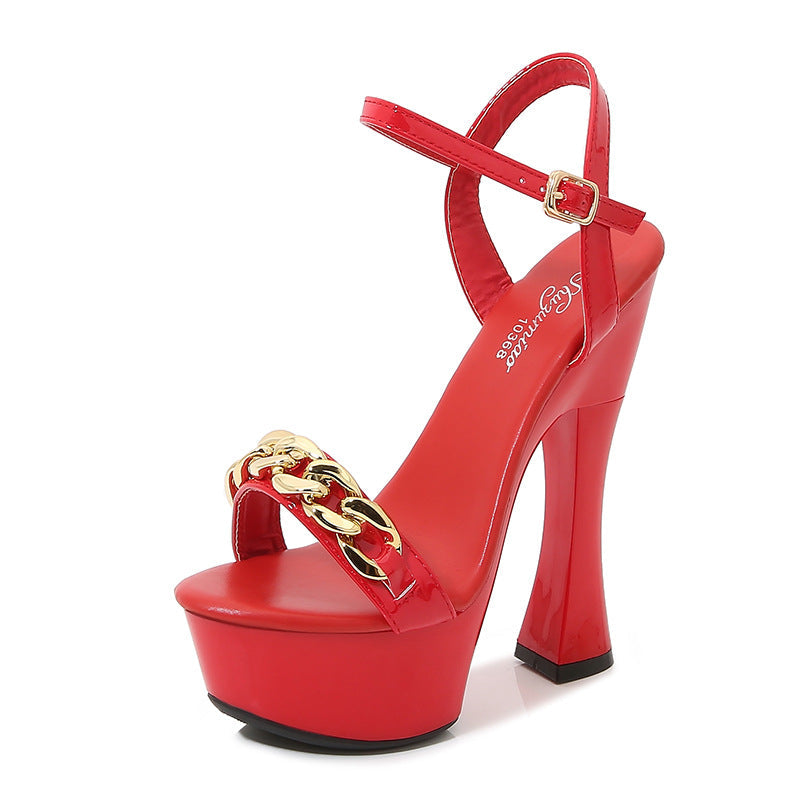 OrthoCare Sexy 14Cm Thick Heel Waterproof Pumps For Summer
