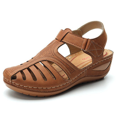 OrthoCare Plus Size Retro Wedge Sandals - Comfort And Style