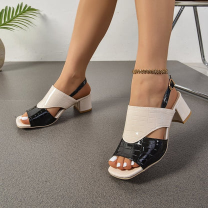 Ivelle | Women’s Orthopedic Colorblock Slingback Block Heel Sandals