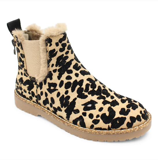 OrthoCare Leopard Suede Boots - Warm & Supportive