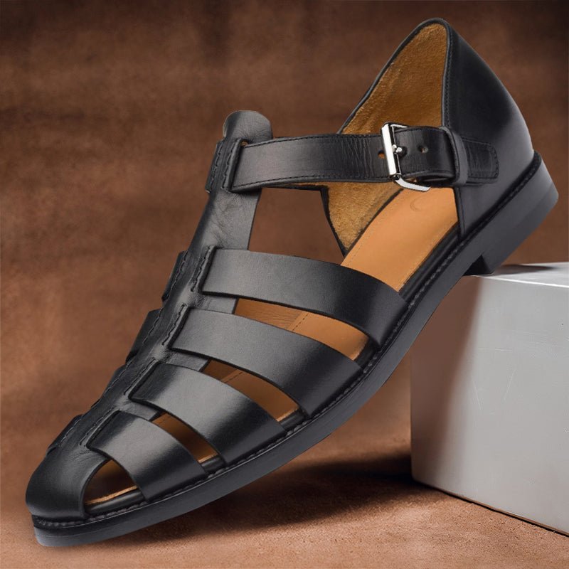 Alec | Orthopedic Leather Fisherman Sandals with Buckle Strap