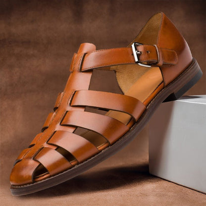 Alec | Orthopedic Leather Fisherman Sandals with Buckle Strap