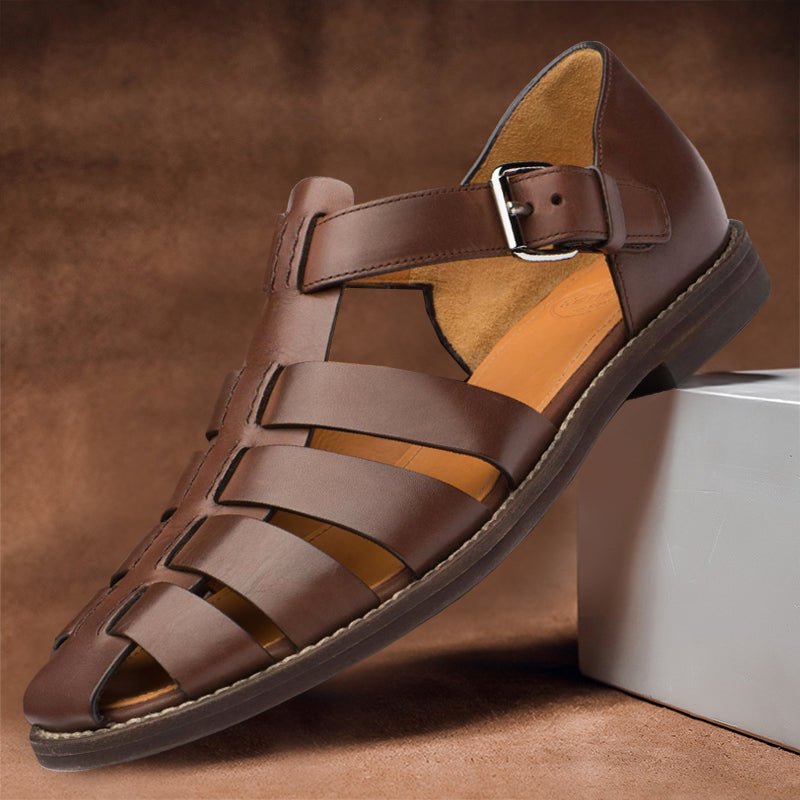 Alec | Orthopedic Leather Fisherman Sandals with Buckle Strap