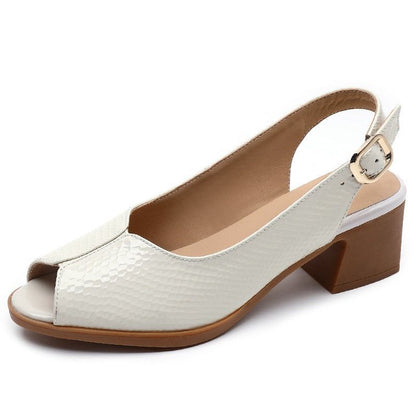 Caroline | Orthopedic Slingback Block Heel Sandals – Peep-Toe Everyday Elegance