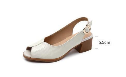 Caroline | Orthopedic Slingback Block Heel Sandals – Peep-Toe Everyday Elegance