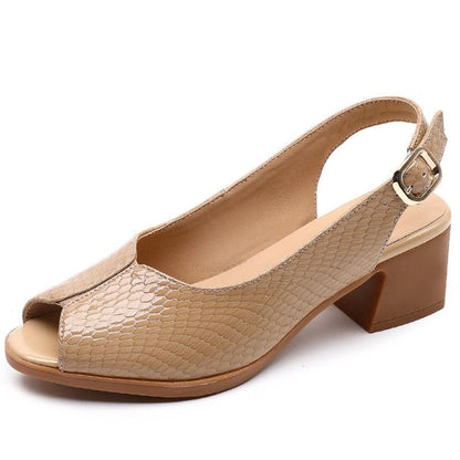 Caroline | Orthopedic Slingback Block Heel Sandals – Peep-Toe Everyday Elegance