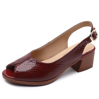 Caroline | Orthopedic Slingback Block Heel Sandals – Peep-Toe Everyday Elegance