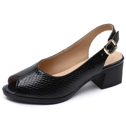 Caroline | Orthopedic Slingback Block Heel Sandals – Peep-Toe Everyday Elegance